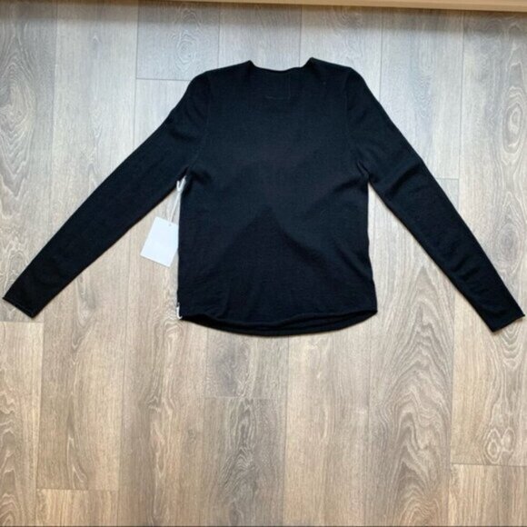 One Teaspoon Women's Sweater Merino Wool Deep V Wrap Surplice neckline Black XS - Picture 9 of 13